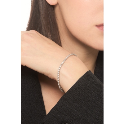 Tennis bracelet with diamonds in white gold 18k