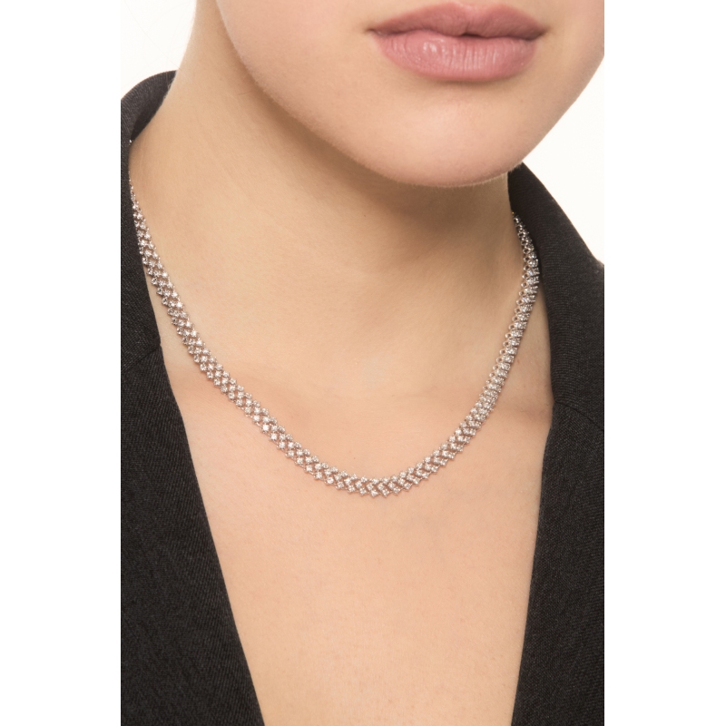 750 white gold diamonds design necklace 750 white gold diamonds design necklace