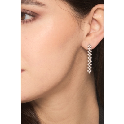 Diamonds drop earrings in white gold 18k with diamonds