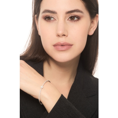 spring bracelet 18k white gold with diamonds