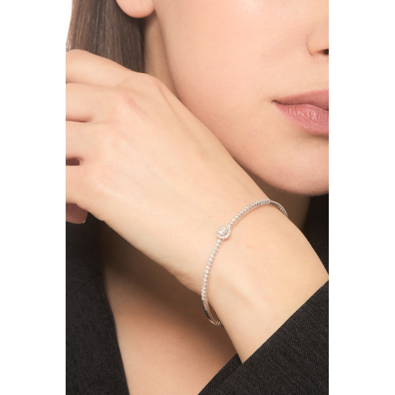 spring bracelet 18k white gold with diamonds spring bracelet 18k white gold with diamonds