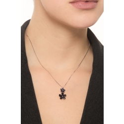 18k white gold necklace with two flowers 2