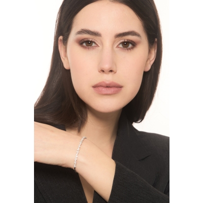 18k white gold spring bracelet with diamonds