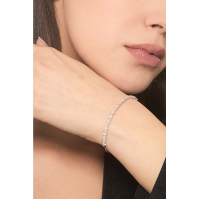 18k white gold spring bracelet with diamonds