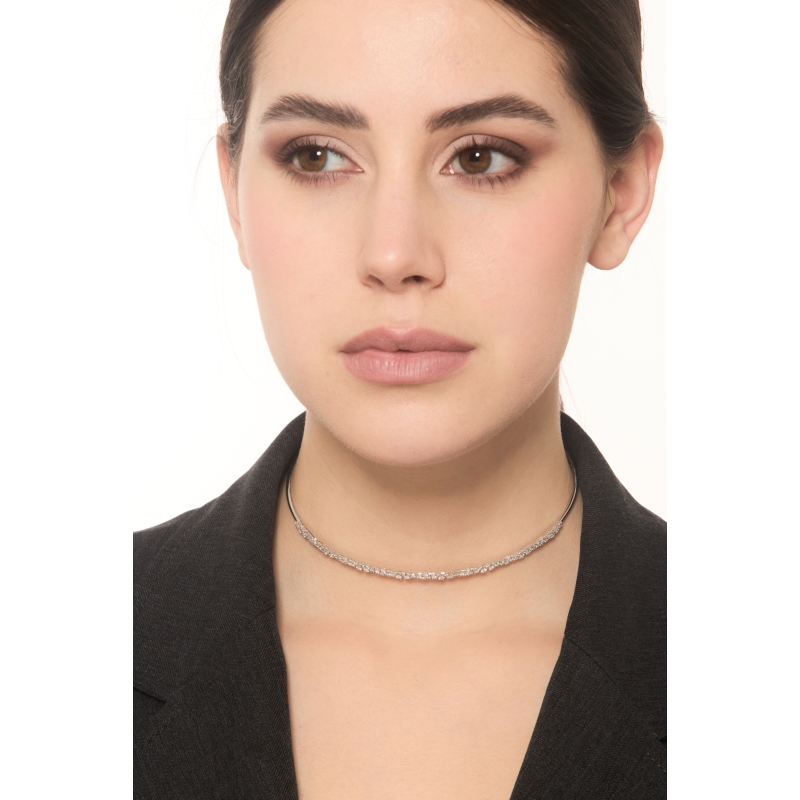 Choker in white gold 18k with diamonds