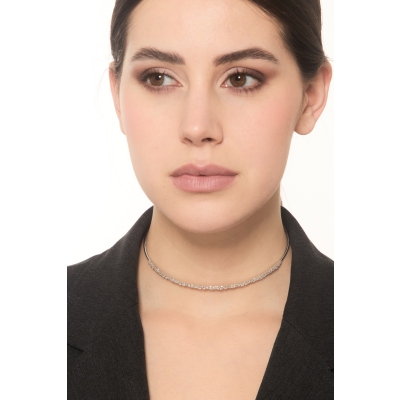 Choker in white gold 18k with diamonds
