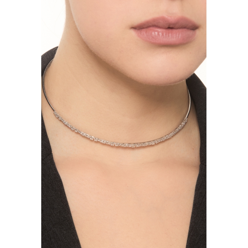 Choker in white gold 18k with diamonds