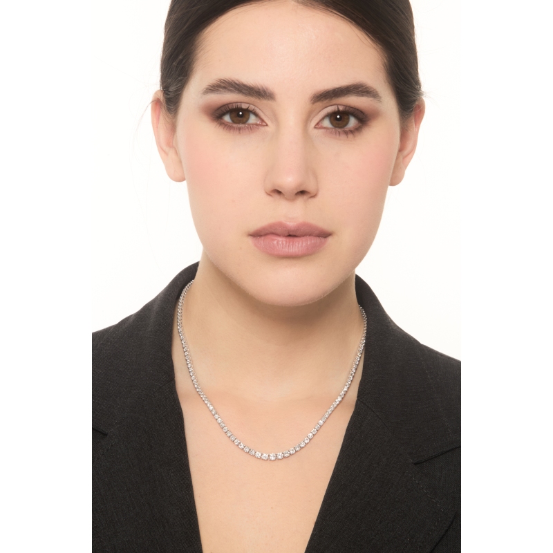 750 white gold tennis diamonds necklace 750 white gold tennis diamonds necklace