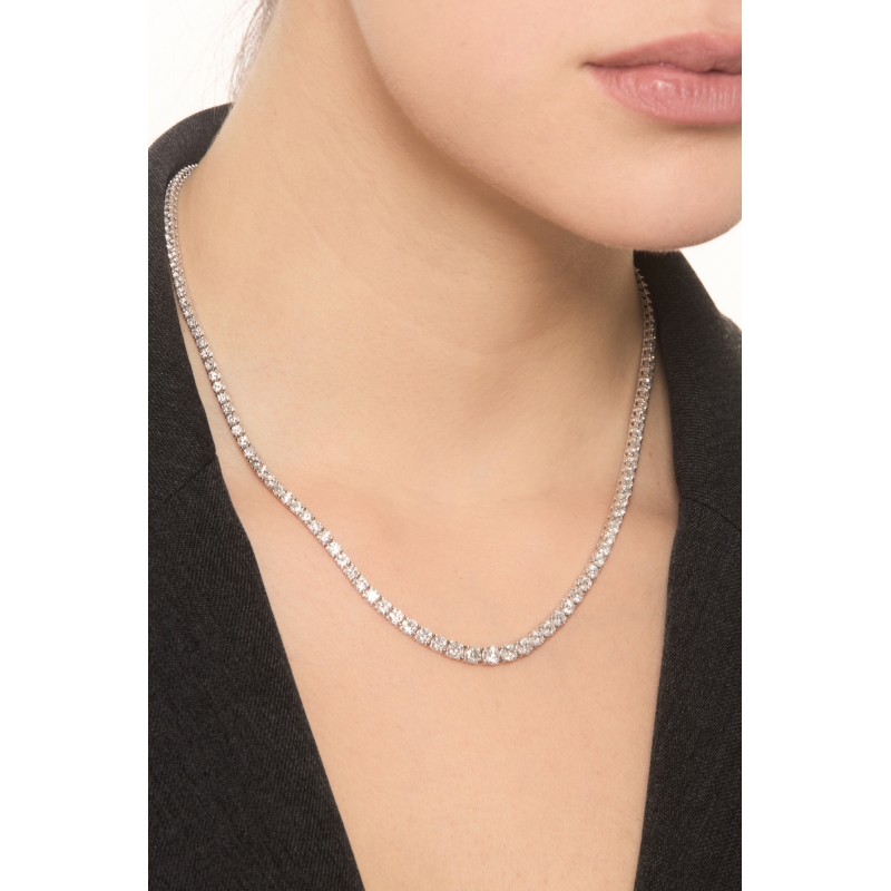 750 white gold tennis diamonds necklace 750 white gold tennis diamonds necklace