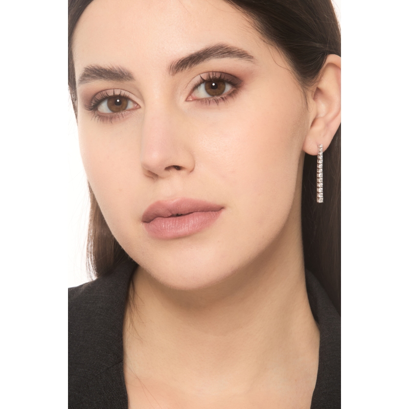 18k white gold tennis earrings with diamonds