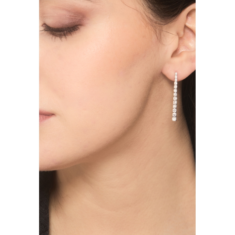 18k white gold tennis earrings with diamonds