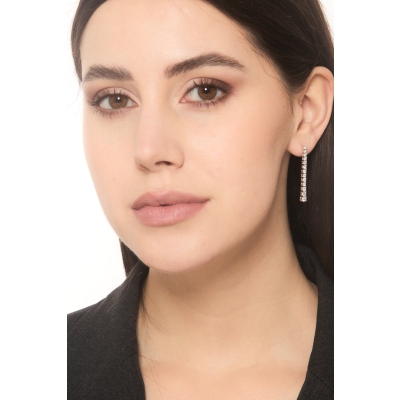 750 white gold tennis earrings diamond