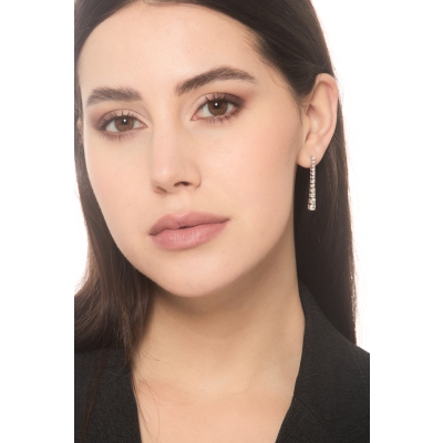 Diamond tennis earrings in white gold 18k