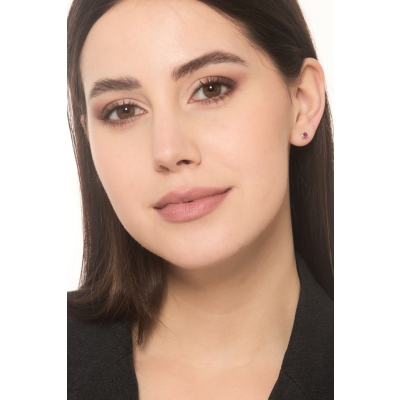 Studs in white gold 18k with rubies