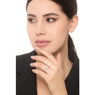 Solitaire Ring with diamond heart cut 1.00ct GIA in white gold 18k