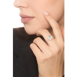 Aquamarine ring with diamonds in white gold 18k 2