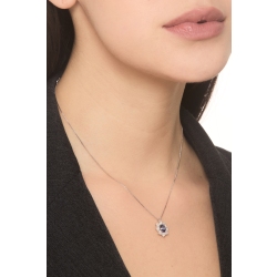 Necklace in white gold 18k with diamonds and blue sapphire 2