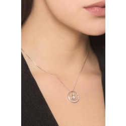 18k white gold necklace with pendant aquamarine and diamonds 2