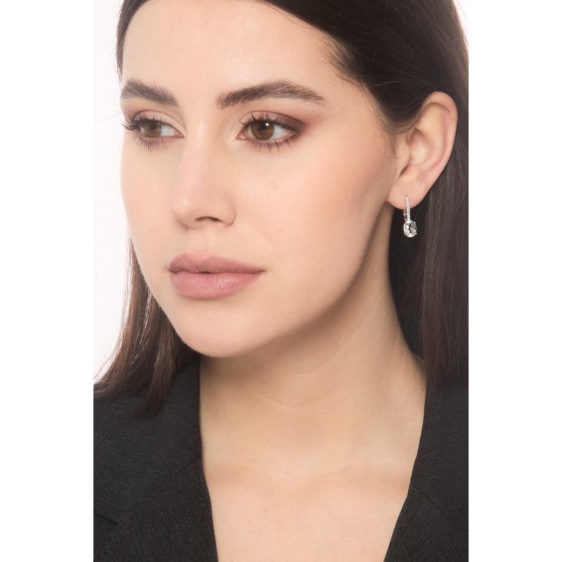 18k white gold earrings aquamarine and diamonds 18k white gold earrings aquamarine and diamonds