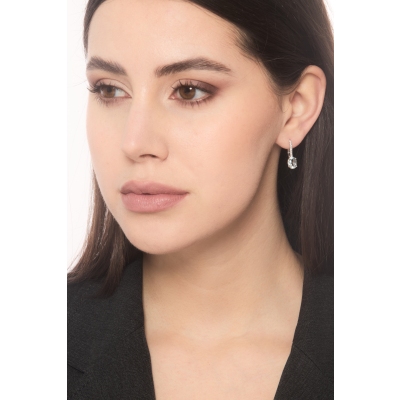 18k white gold earrings aquamarine and diamonds