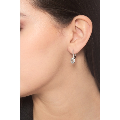 18k white gold earrings aquamarine and diamonds