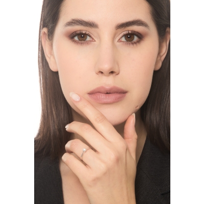 Solitaire ring in white gold 18k with diamond, 0,25 ct