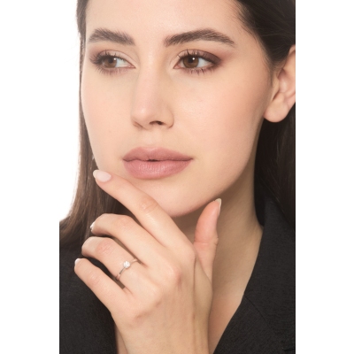 18k white gold 8 prong setting solitaire ring with diamond 0,30 ct