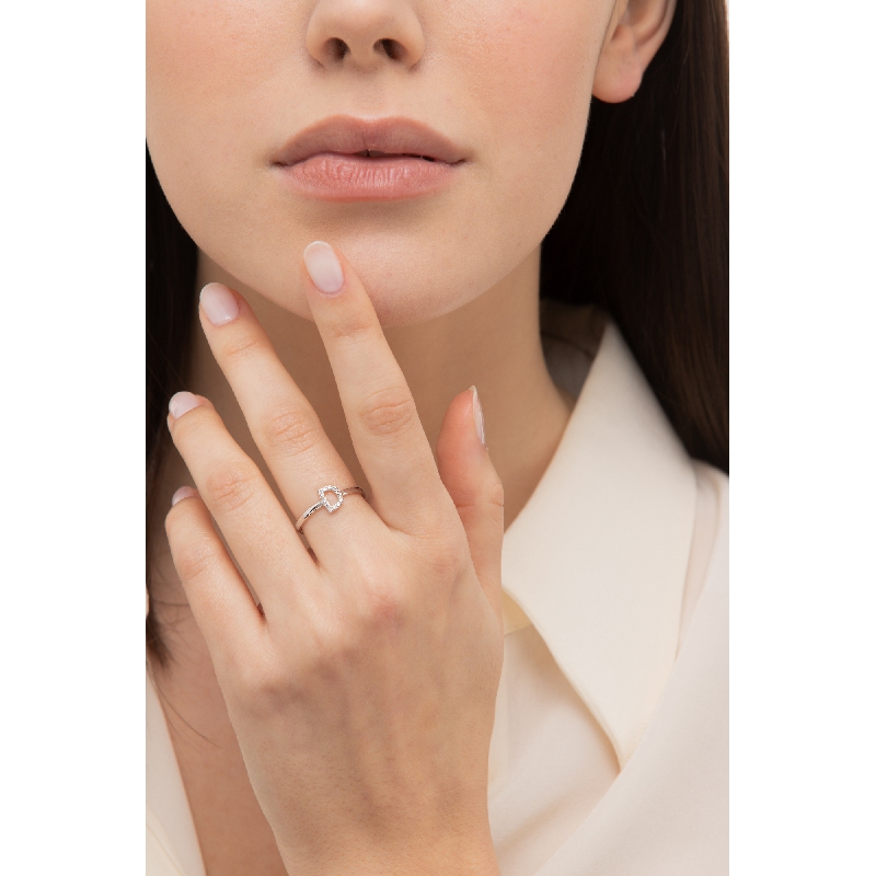 Ring with Initial D white gold and diamonds Ring with Initial D white gold and diamonds