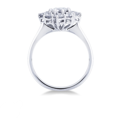 White gold 18k halo ring with diamonds