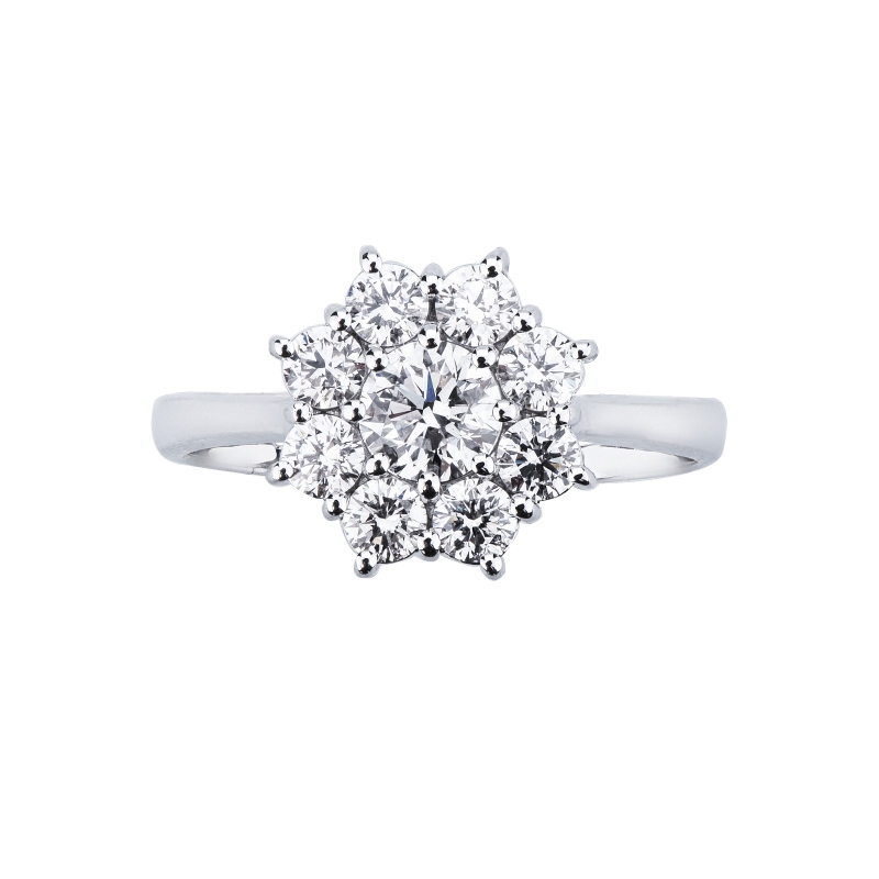 750 white gold flower diamond ring 750 white gold flower diamond ring