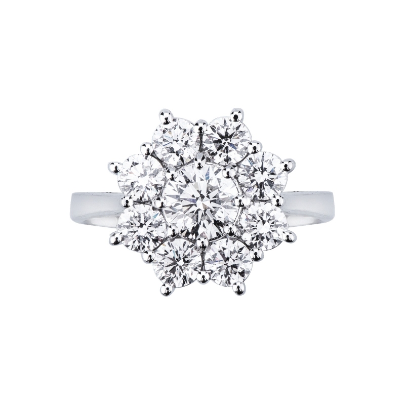 750 white gold diamond flower ring 750 white gold diamond flower ring