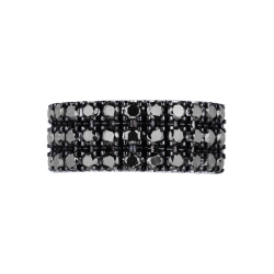 18k white gold band ring with black diamonds 2