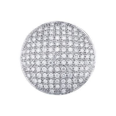 18k white gold round pavè ring diamonds