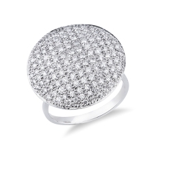 18k white gold round pavè ring diamonds