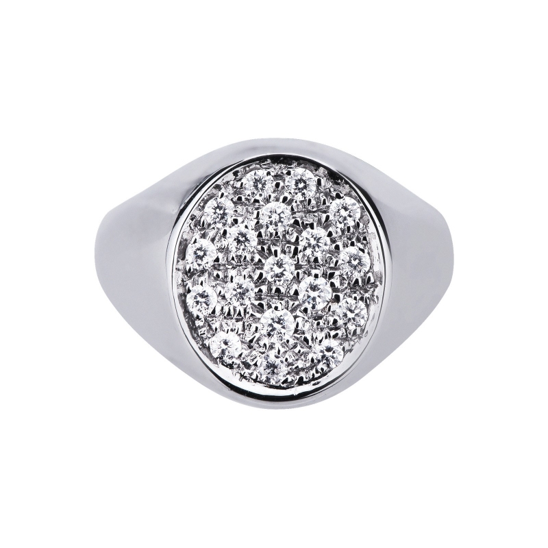White gold 18k ring with diamonds pavé White gold 18k ring with diamonds pavé