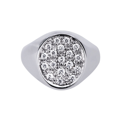 750 white gold pavè ring with diamonds