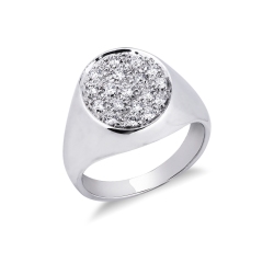 750 white gold pavè ring with diamonds