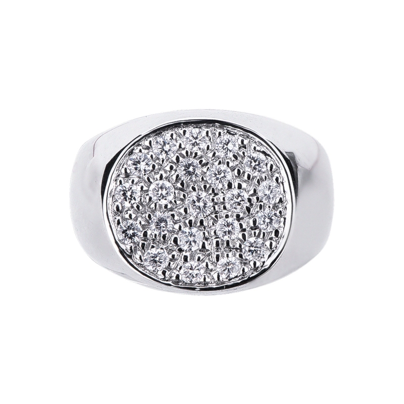 White gold 18k pinky ring with diamonds pavé White gold 18k pinky ring with diamonds pavé