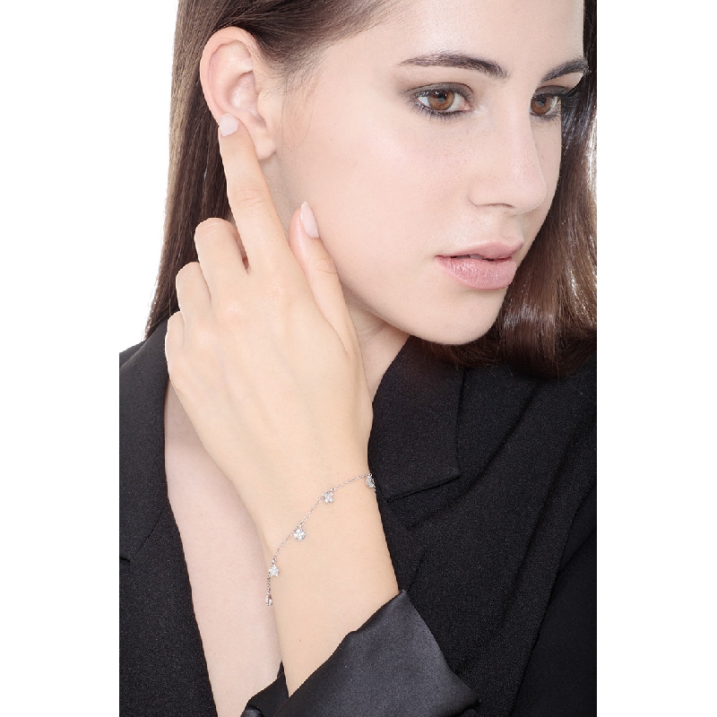 18k white gold bracelet with charms in diamonds 18k white gold bracelet with charms in diamonds