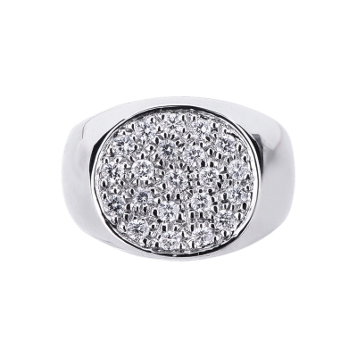 Pavè ring in white gold 18k