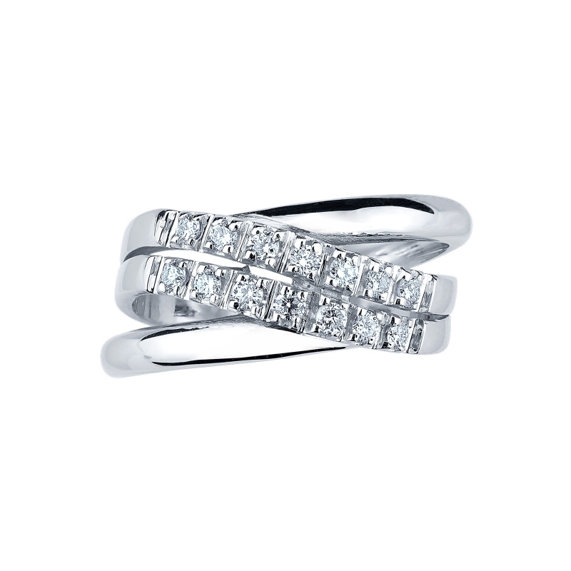 18k white gold ring with diamonds bands  18k white gold ring with diamonds bands