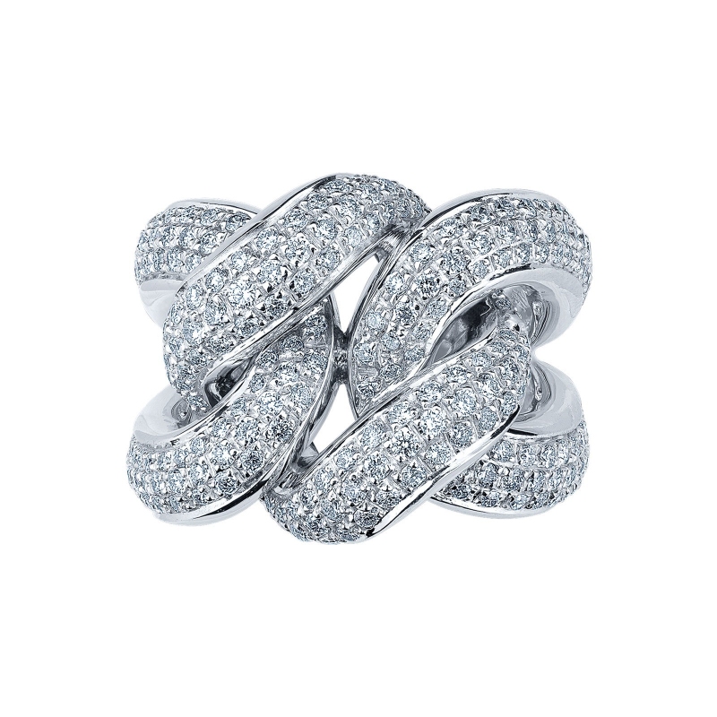Knot ring in white gold 18k with diamonds  Knot ring in white gold 18k with diamonds