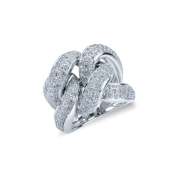 Knot ring in white gold 18k with diamonds