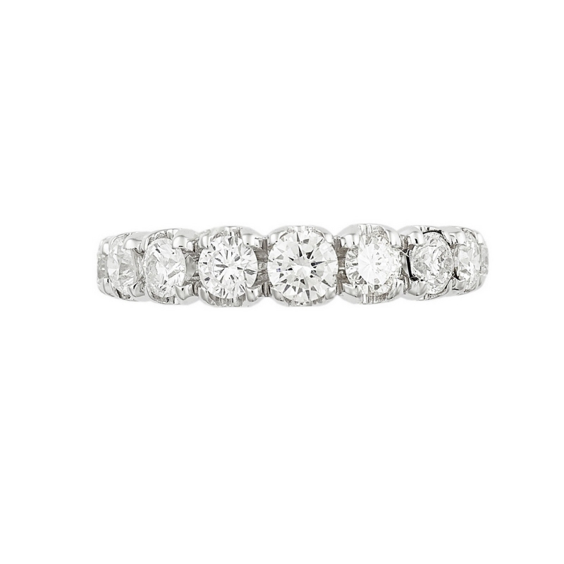White gold 18k diamond half eternity ring 