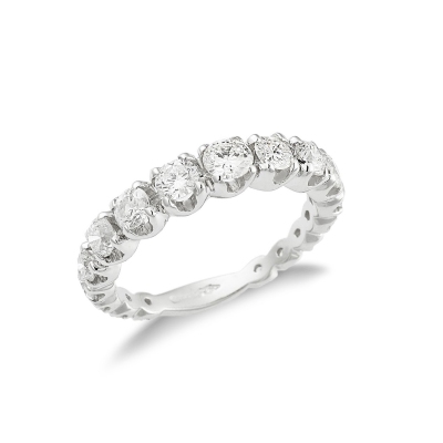 White gold 18k diamond half eternity ring 