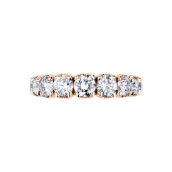 Diamond half eternity ring in rose gold 18k 2