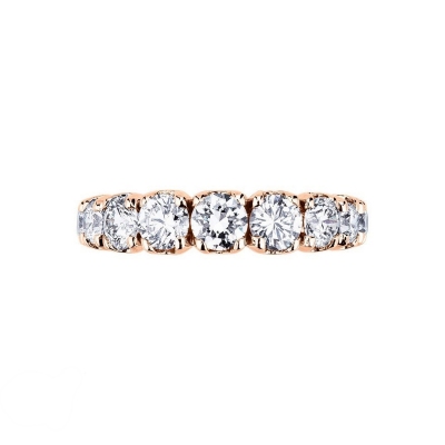 Diamond half eternity ring in rose gold 18k