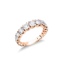 Diamond half eternity ring in rose gold 18k