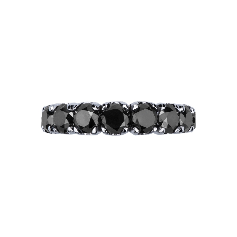 Black diamonds half eternity ring in white gold 750 Black diamonds half eternity ring in white gold 750