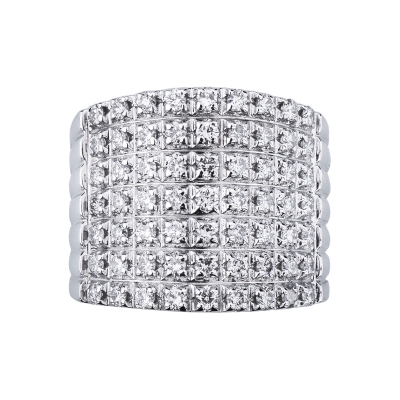 Band ring white gold 18k with diamonds 